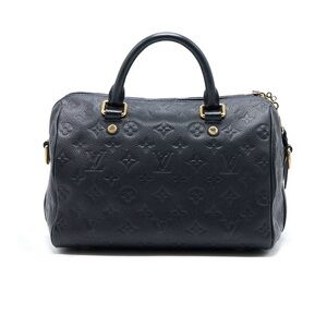 Louis Vuitton Black Monogram Satchel with Gold Details